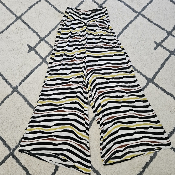 Ava Sky Wide Legged Wave Breaks Striped Pants Size M - Picture 5 of 11